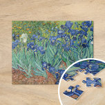 Puzzle Irlandeses | Vincent Van Gogh<br><div class="desc">Irises (1889) del artista holandés post-impresionista Vincent Van Gogh. El paisaje original es un óleo sobre lienzo que muestra un jardín de flores de iris florecientes. 

Utilice las herramientas de diseño para agregar texto personalizado o personalizar la imagen.</div>