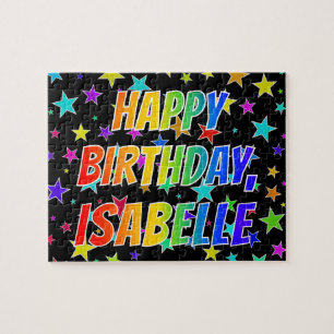 Puzzle "ISABELLE" Nombre, Diversión "FELIZ CUMPLEAÑOS"