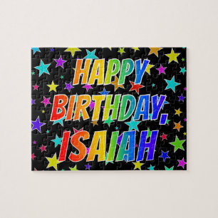 Puzzle "ISAIAH" Nombre, Divertido "FELIZ CUMPLEAÑOS"