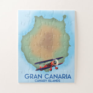 Puzzle Isla Canaria de Gran Canaria, arte de afiches de v