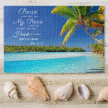 Puzzle Isla Cook de la Playa - Verso de la Biblia de John<br><div class="desc">Nota: Puedes ignorar el nombre y la firma personalizados, porque esa parte estaba totalmente oculta. Solo cómprate el rompecabezas como es o siéntete libre de editarlo si lo deseas.~ Este hermoso rompecabezas presenta una impresionante fotografía de la playa de la isla de Cook como fondo, con todo el versículo John...</div>