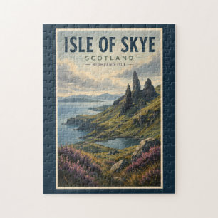 Puzzle Isla de Skye Escocia Paisaje Viaje Arte Retro
