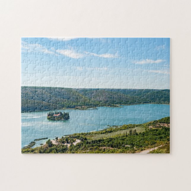 Puzzle Isla del monasterio de Visovac en Krka NP - Croaci (Horizontal)