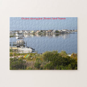 Puzzle Isla Fenwick Delaware. Felicitaciones de Navidad