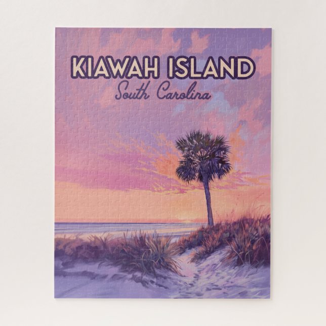 Puzzle Isla Kiawah South Carolina Beach Palm Tree (Vertical)