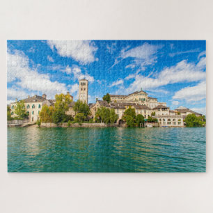 Puzzle Isla San Giulio en el lago de Orta, Italia