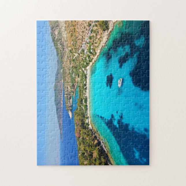 Puzzle Isla Thassos Kavala Grecia Azul azul turquesa (Vertical)