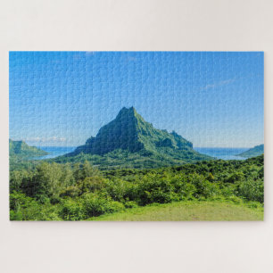 Puzzle Isla verde tropical de Moorea en el Pacífico