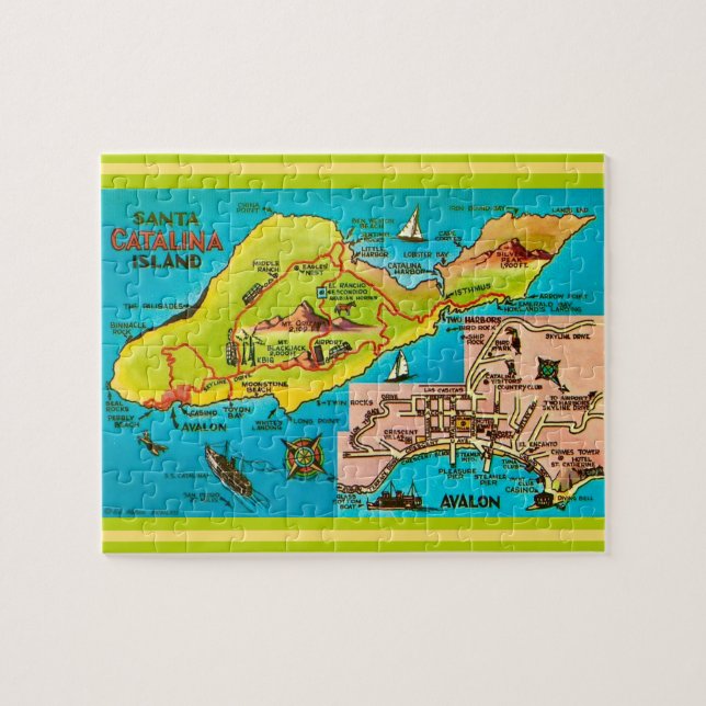 Puzzle Isla Vintage Santa Catalina 8x10 (Horizontal)