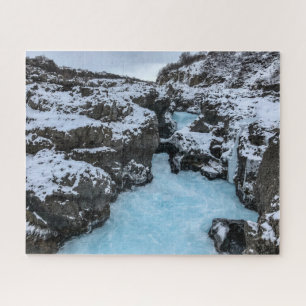 Puzzle Islandia Jigsaw - cascada Barnafoss
