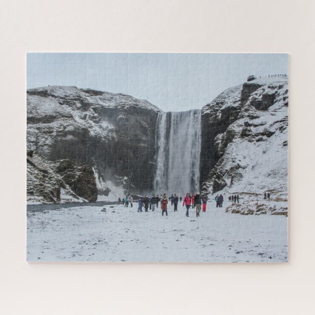 Puzzle Islandia - Skogafoss cascada Winter (Horizontal)