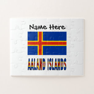 Puzzle Islas Åland y bandera de Ålander personalizadas 