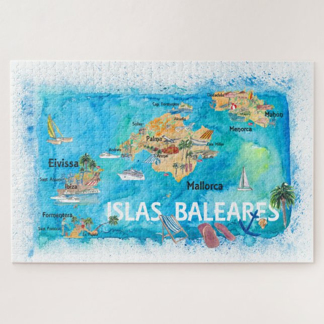 Puzzle Islas Baleares Mallorca, Ibiza y Menorca (Horizontal)