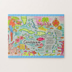 Puzzle Islas ilustradas coloridamente 11x14