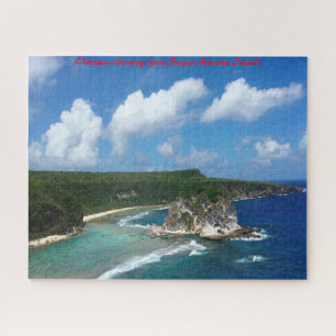 Puzzle Islas Marianas Saipan.Saludos navideños