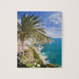 Puzzle Italia, Cinque Terre, Vernazza, Ciudad en la lader