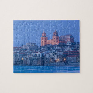 Puzzle Italia, Sicilia, Cefalù, Vista con Duomo desde