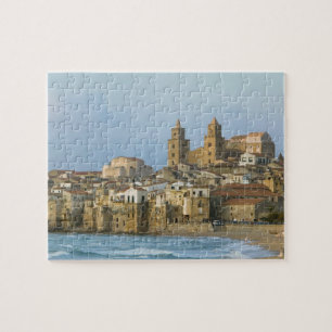 Puzzle Italia, Sicilia, Cefalù, Vista con Duomo desde 2