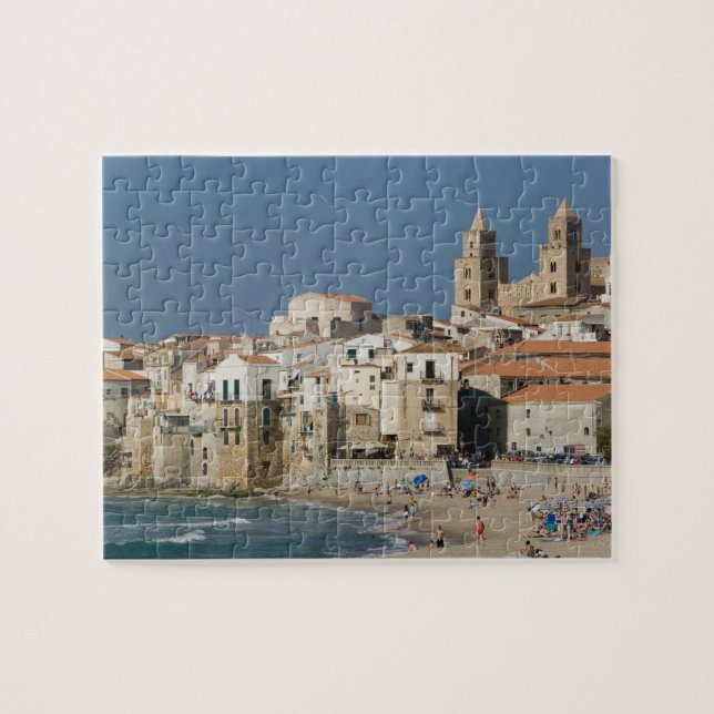 Puzzle Italia, Sicilia, Cefalu, Vista de la ciudad con el (Horizontal)