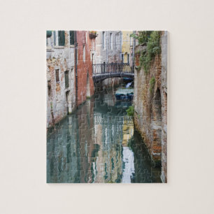Puzzle Italia, Venecia, reflejos y pequeño puente de