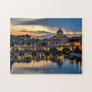 Puzzle Italia, vista de la Ciudad del Vaticano por la noc