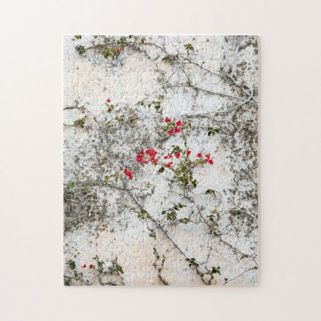 Puzzle Ivy Rojo en la pared blanca (Vertical)