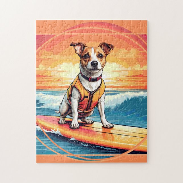 Puzzle Jack Russel Terrier Surfing (Vertical)