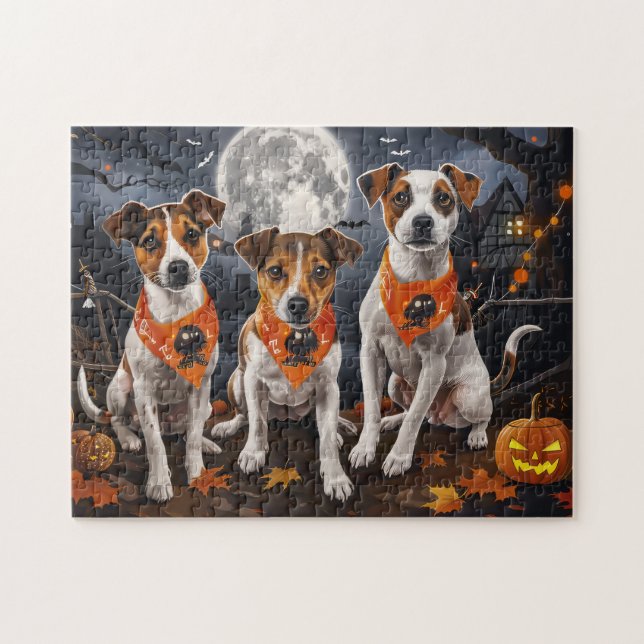 Puzzle Jack Russell Halloween Spooky (Horizontal)