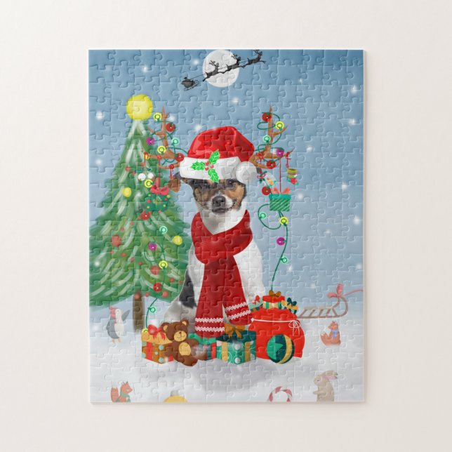 Puzzle Jack Russell Terrier Dog en regalos de Navidades d (Vertical)