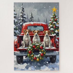 Puzzle Jack Russell Terrier Navidad Camión Rojo Festa