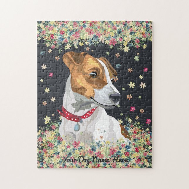 Puzzle Jack Russell Terrier negro (Vertical)