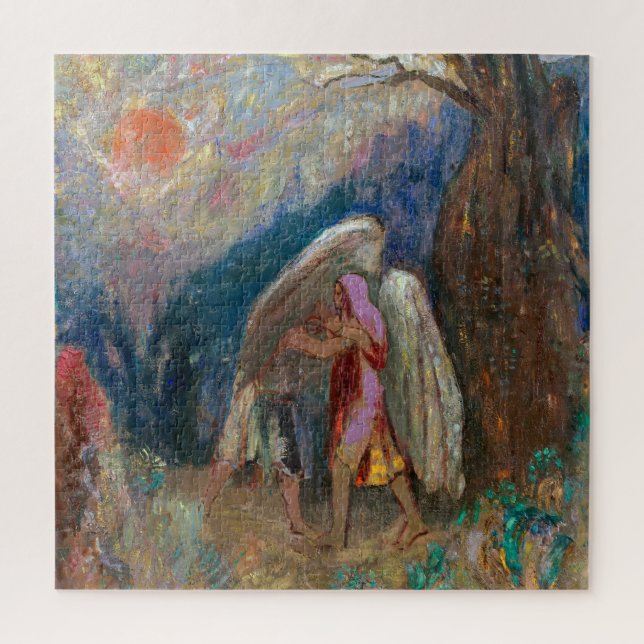 Puzzle Jacob y el ángel | Odilon Redon | (Vertical)