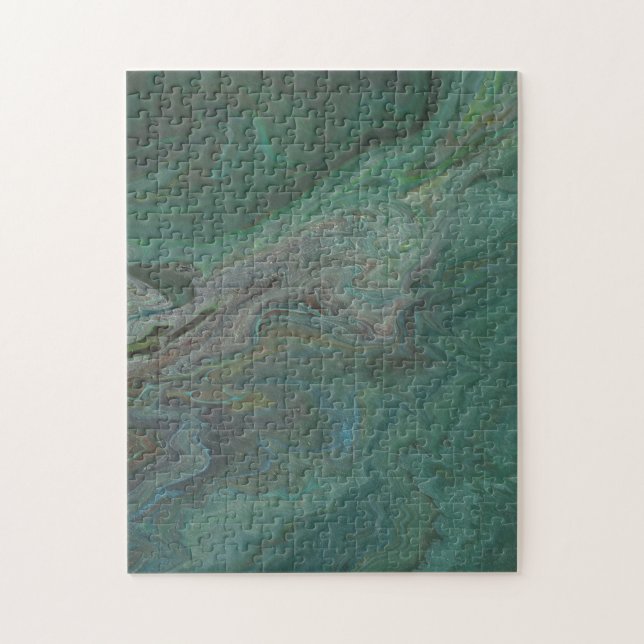 Puzzle Jade 2 Verde Oscuro Abstracto (Vertical)