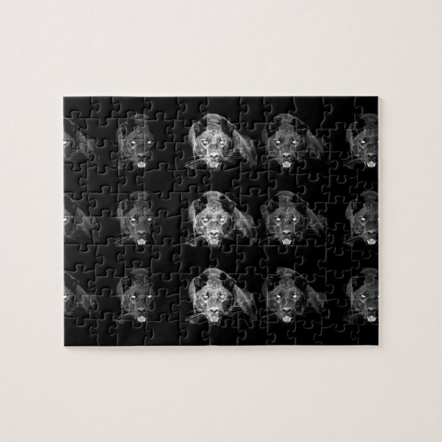 Puzzle Jaguar blanco y negro (Horizontal)