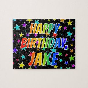 Puzzle "JAKE" Nombre, Diversión "FELIZ CUMPLEAÑOS"