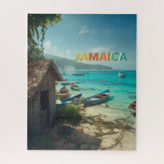 Puzzle jamaica fishing shack and boats