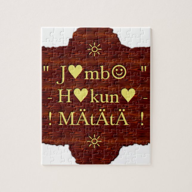 Puzzle Jambo Hakuna Matata: Dibujo/gráfico de arte africa (Vertical)