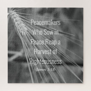 Puzzle James 3:18 Biblia Verse Cosecha de justicia