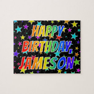 Puzzle "JAMESON" Nombre, Diversión "FELIZ CUMPLEAÑOS"