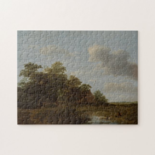 Puzzle Jan Vermeer van Haarlem, Paisaje con granja (Horizontal)
