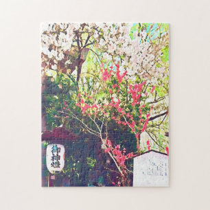 Puzzle Japan travel landscape lantern sakura