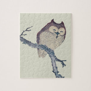 Puzzle Japanese Sleeping Owl Night Artwork