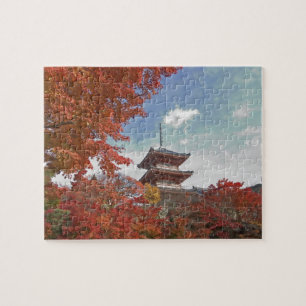 Puzzle Japón, Kyoto, Pagoda en color otoñal