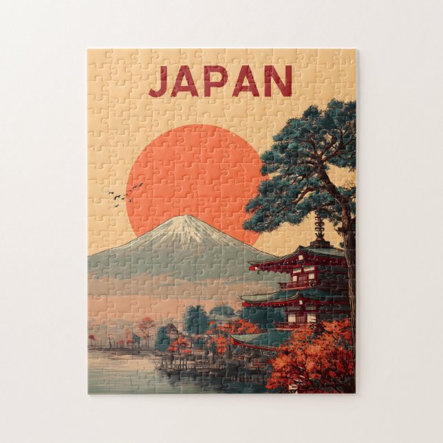 Puzzle Japón Monte Fuji vintage (Vertical)