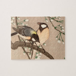 Puzzle Japonés asiático Ohara Koson pájaro carbonero pája