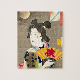 Puzzle Japonés Woodblock Ukiyo-e del geisha del claro de