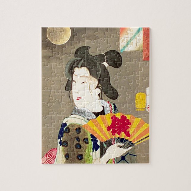 Puzzle Japonés Woodblock Ukiyo-e del geisha del claro de (Vertical)