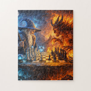 Puzzle Jaque Mate Eterno: Duelo de Ajedrez entre Mago y D