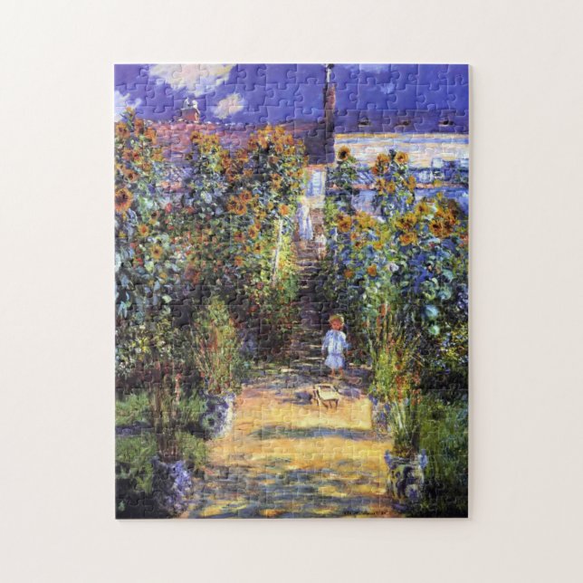 Puzzle Jardín Claude Monet Verano Flores de girasol (Vertical)