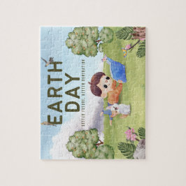 Puzzle Jardín de acuarela verde Minimalista personalizado